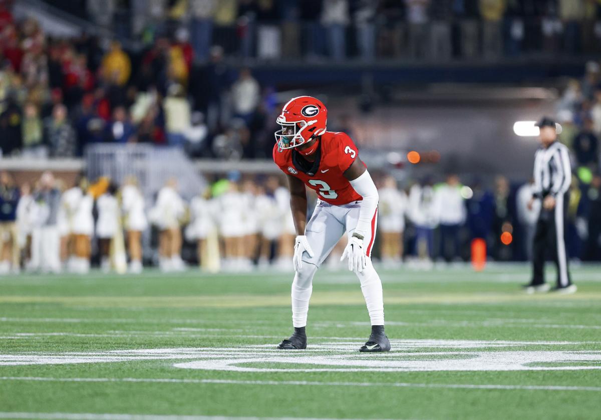 Georgia defensive back Kamari Lassiter (3) during Georgia’s game against Georgia Tech at Bobby Dodd Stadium in Atlanta, Ga., on Saturday, Nov. 25, 2023. (Tony Walsh/UGAAA)
